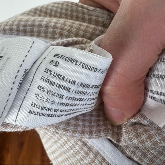 Abercrombie & Fitch Linen Plaid High Rise Trousers Pants Size XS - Picture 8 of 8